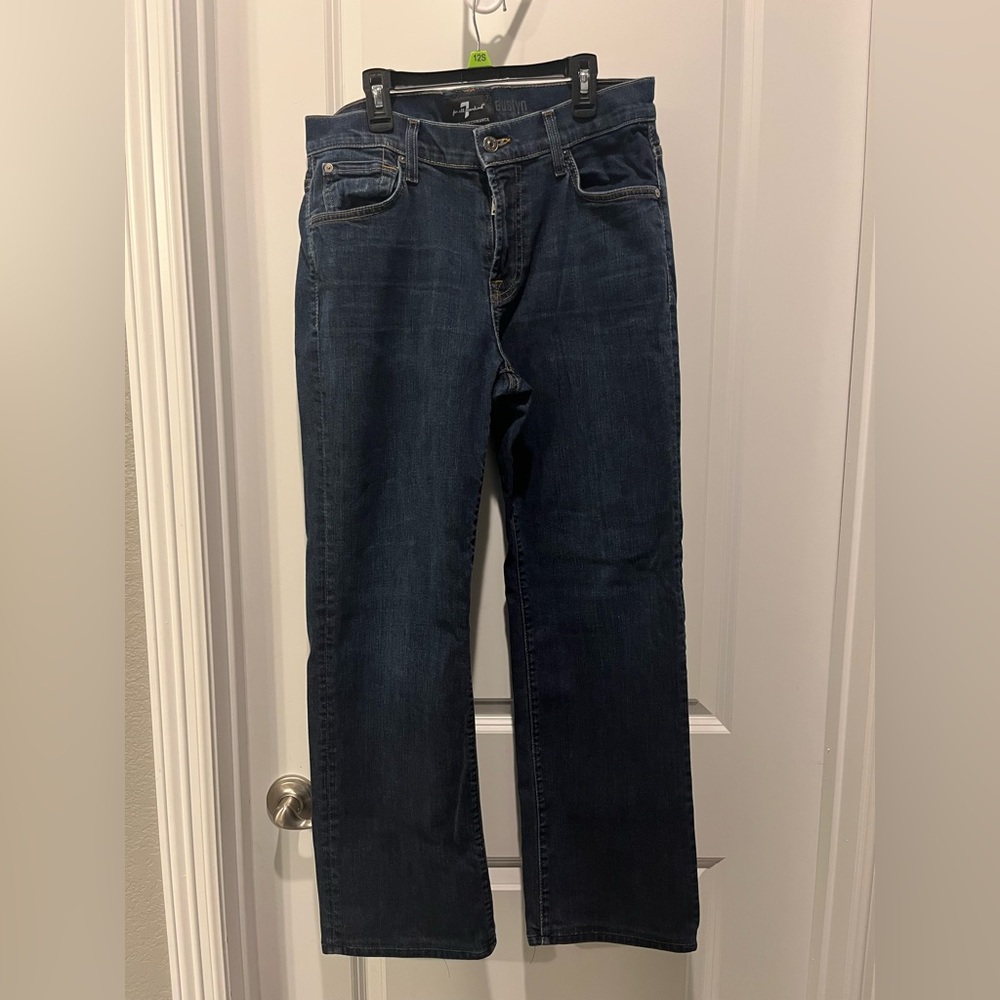 7 For All Mankind Men”s Luxe Performance  Austyn Straight  Blue Jeans Size 33